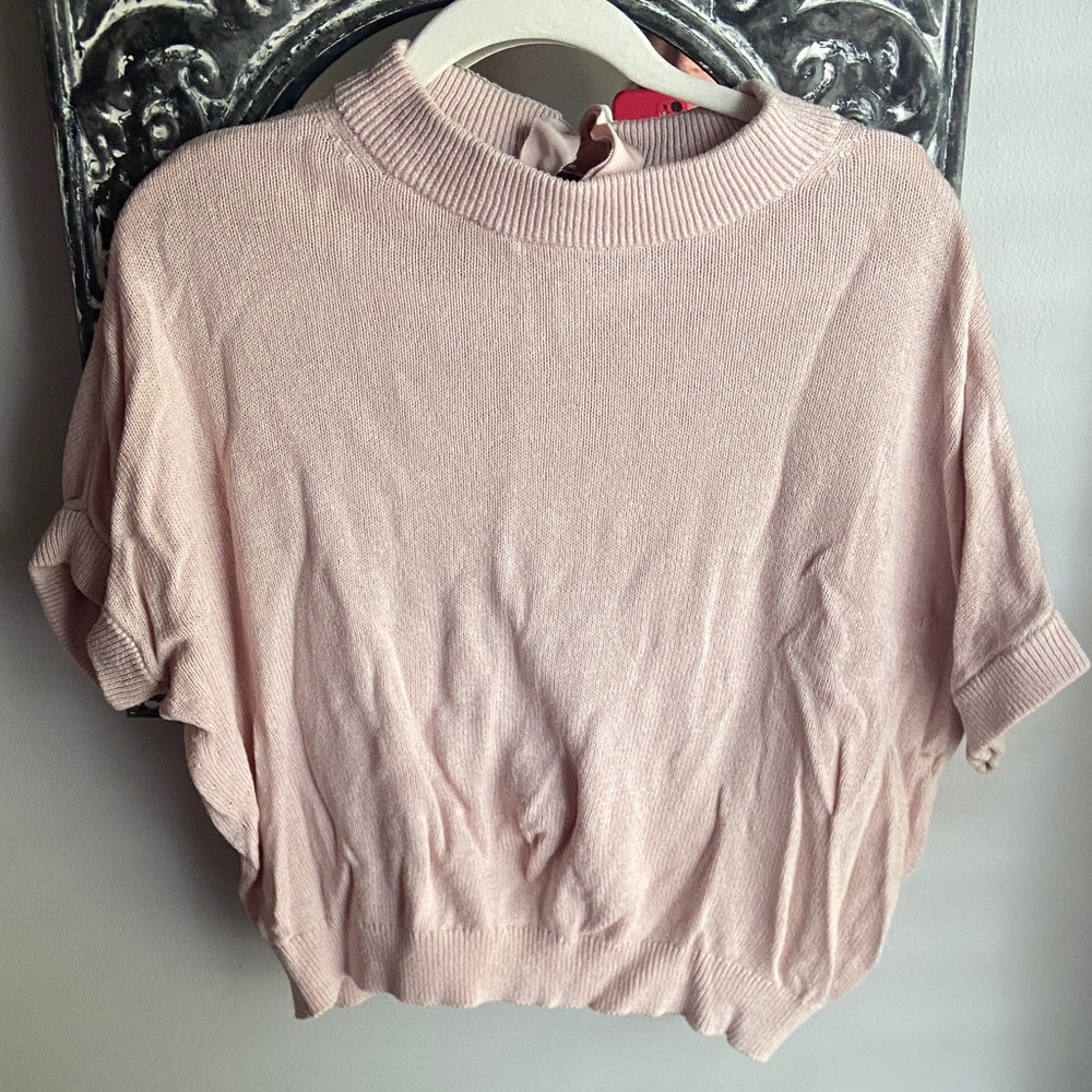 Ann Taylor Factory Blush Short Sleeve Sweater